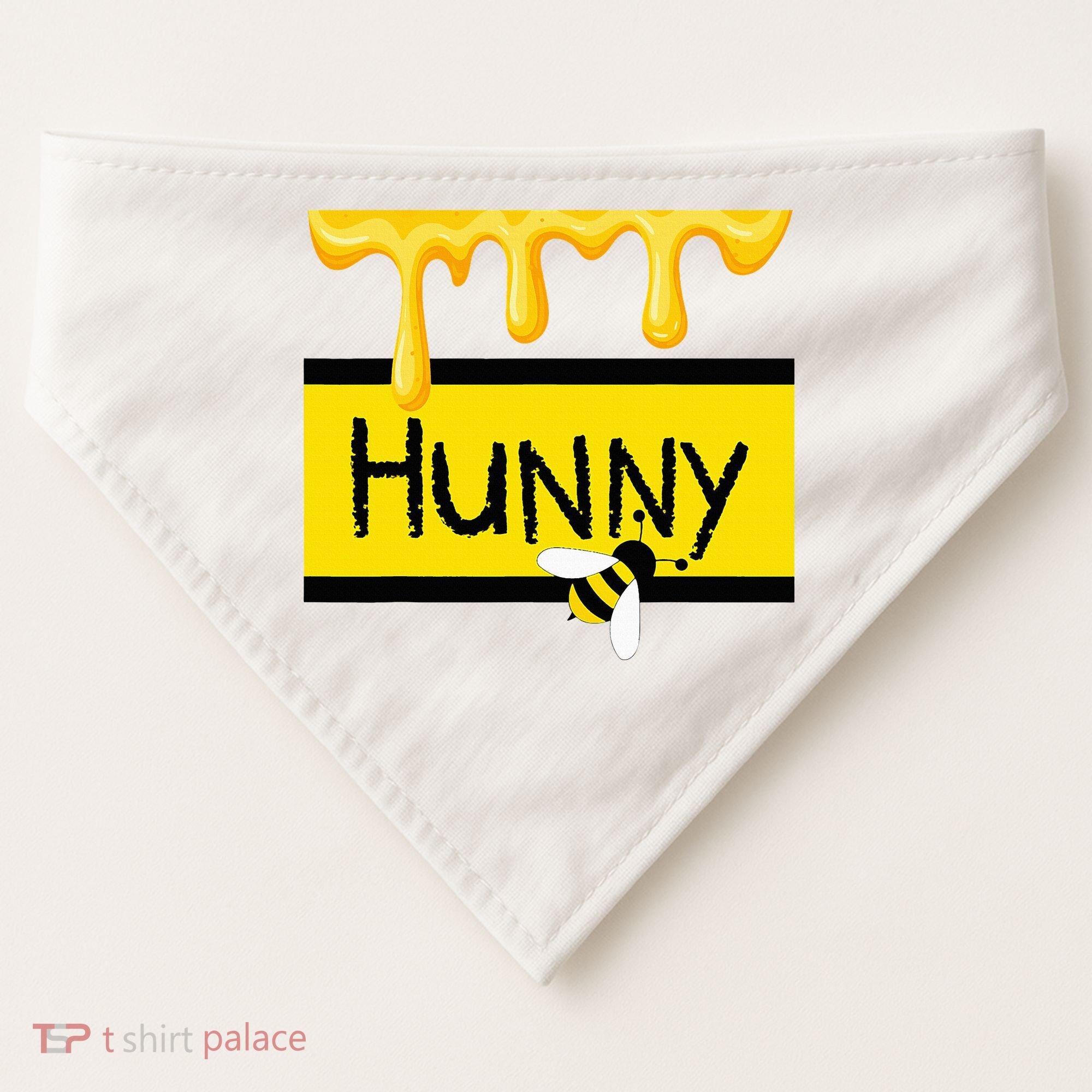 Hunny Jar Simulating With Dripping Honey And A Bee USA-Made Doggie Bandana
