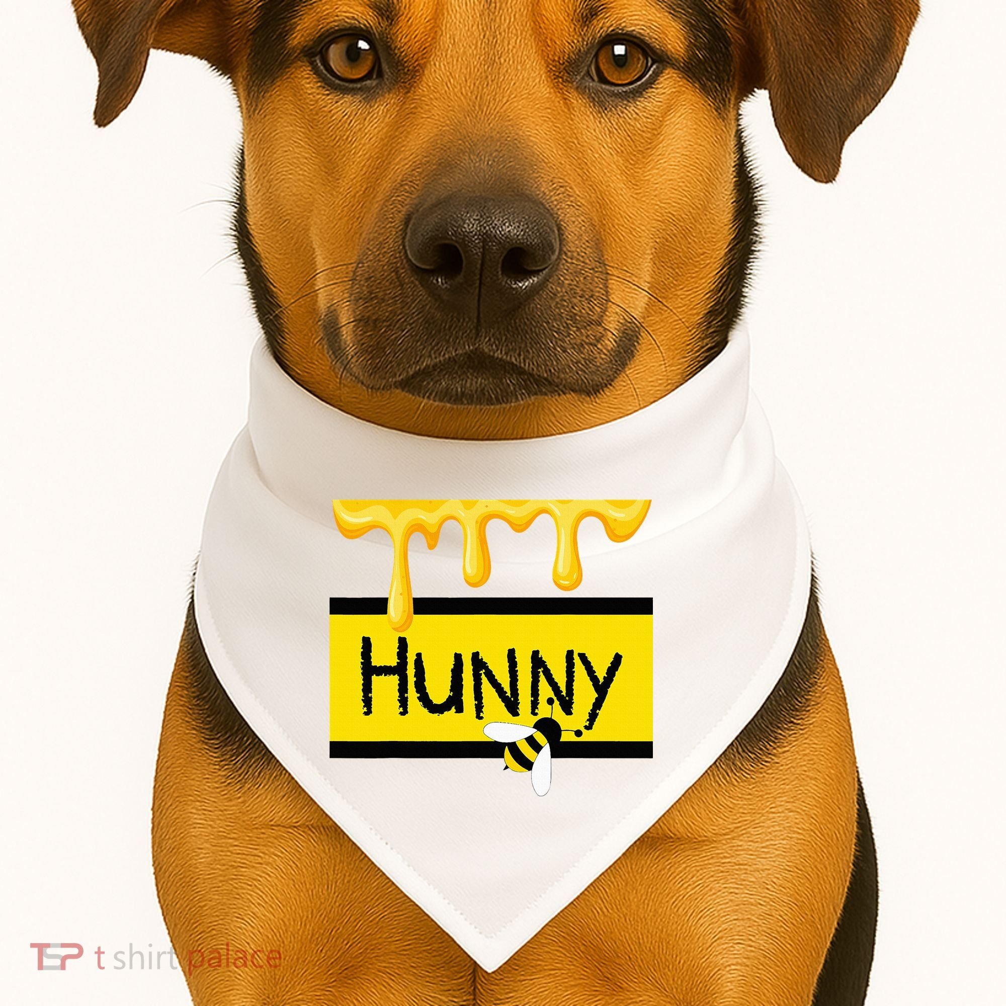 Hunny Jar Simulating With Dripping Honey And A Bee USA-Made Doggie Bandana