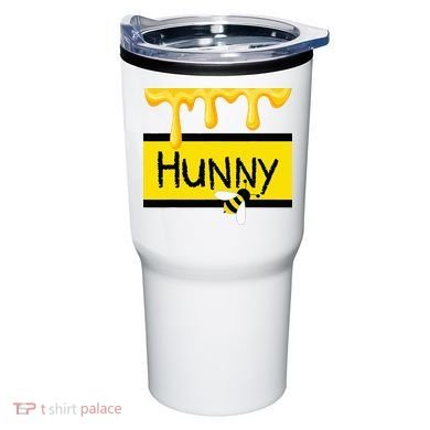 Hunny Jar Simulating With Dripping Honey And A Bee Tumbler