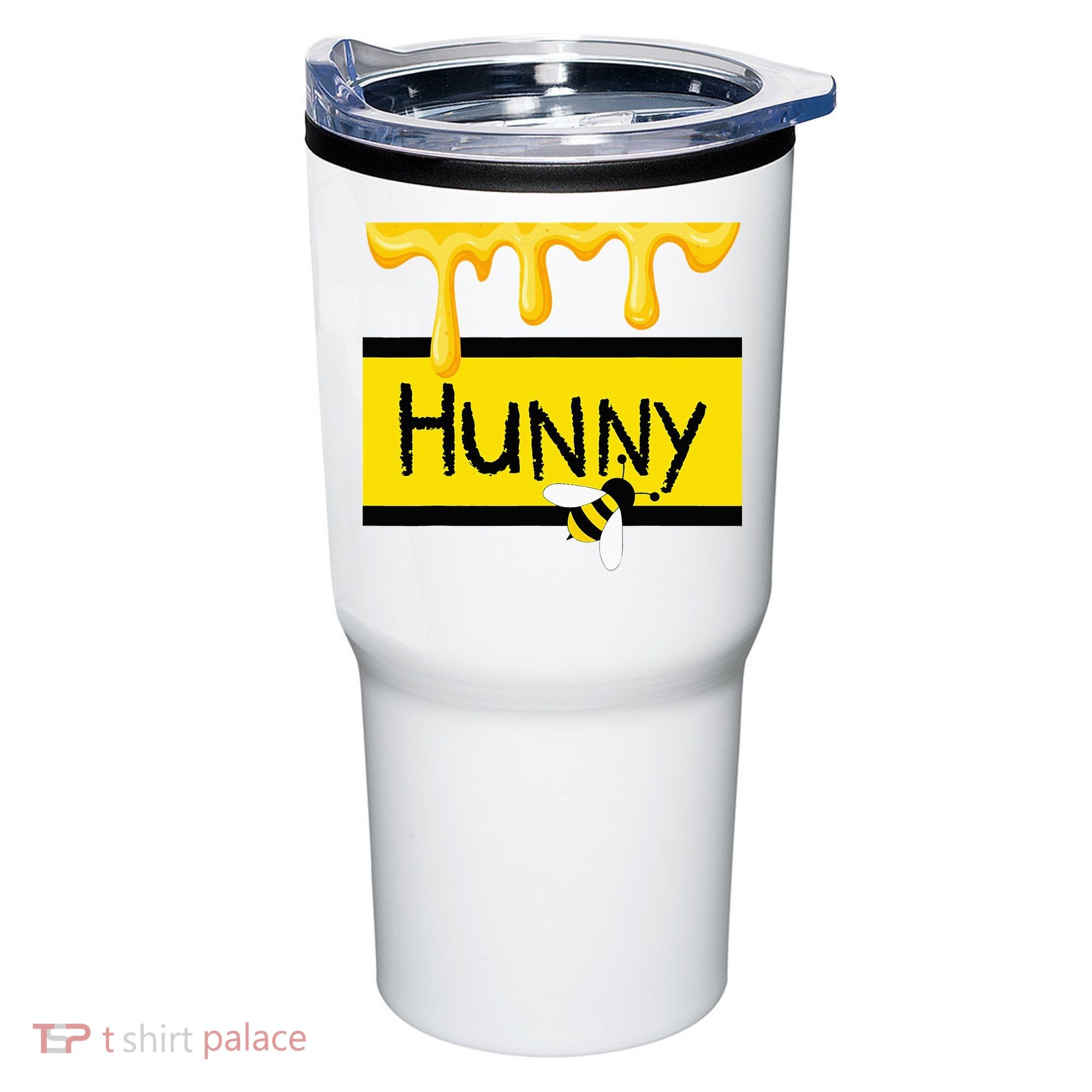 Hunny Jar Simulating With Dripping Honey And A Bee Tumbler