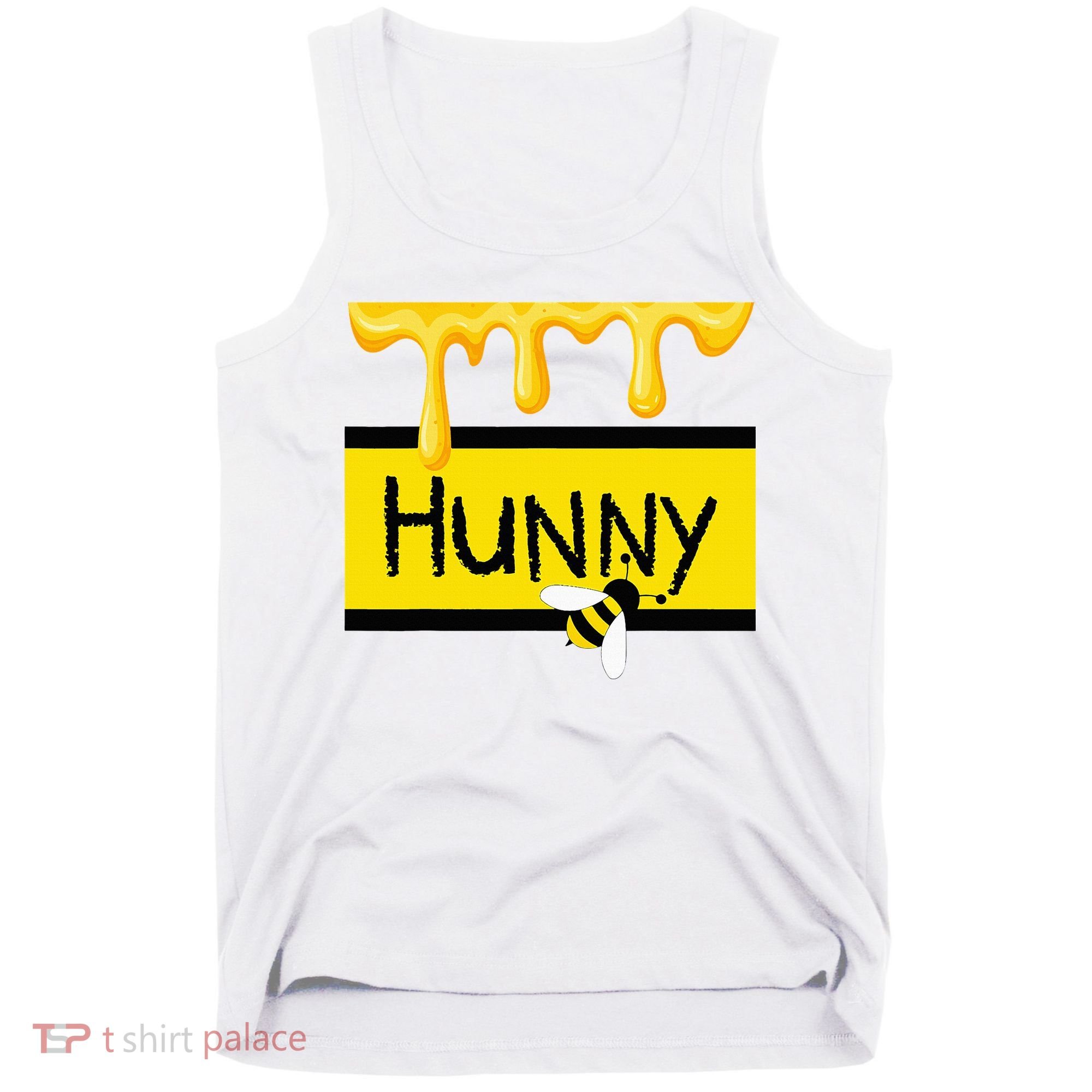 Hunny Jar Simulating With Dripping Honey And A Bee Tank Top