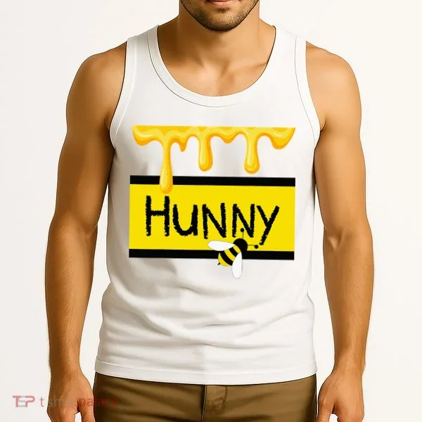 Hunny Jar Simulating With Dripping Honey And A Bee Tank Top