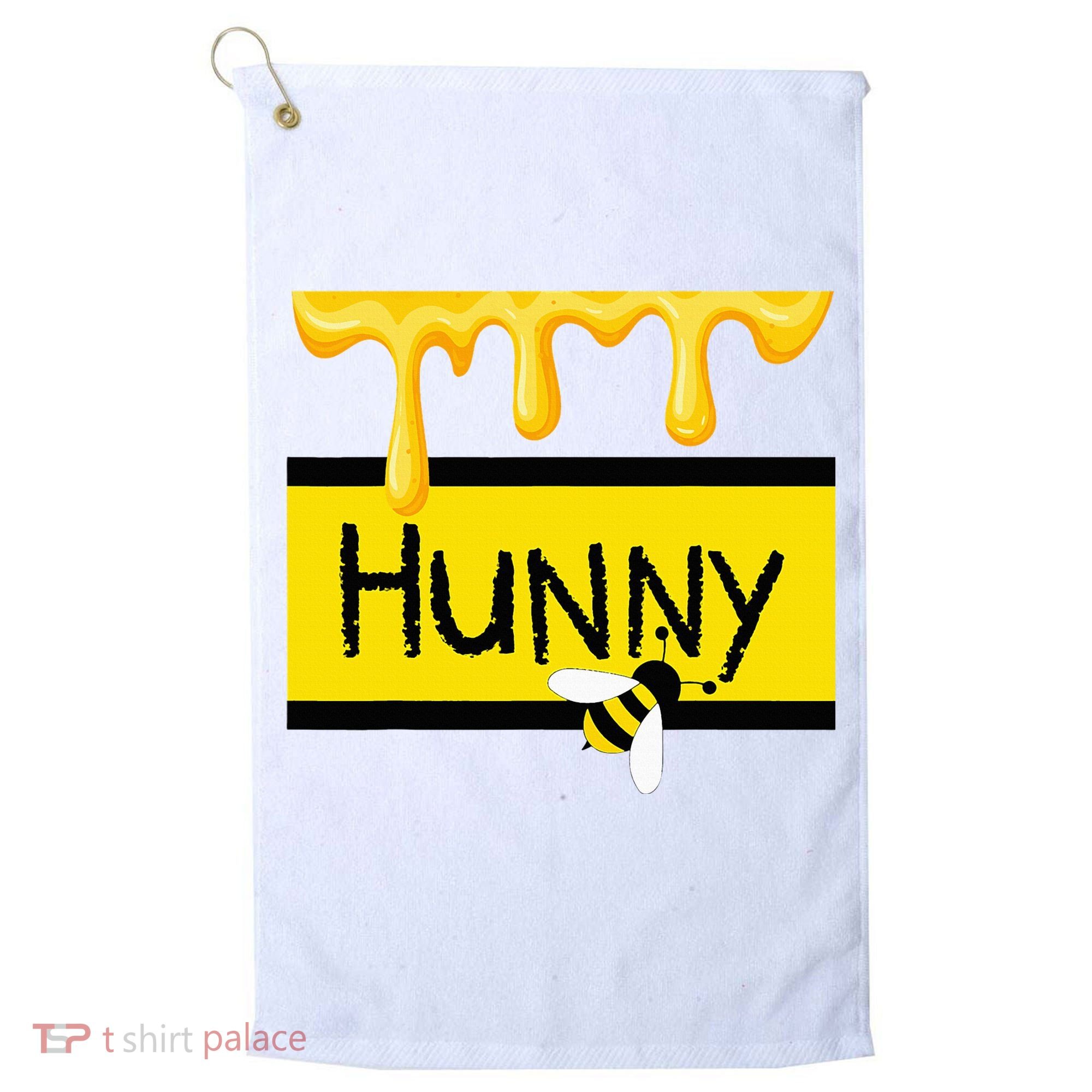 Hunny Jar Simulating With Dripping Honey And A Bee Golf Towel