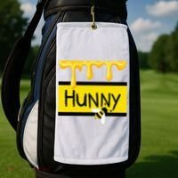 Hunny Jar Simulating With Dripping Honey And A Bee Golf Towel thumb 2