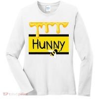 Hunny Jar Simulating With Dripping Honey And A Bee Women's Long Sleeve Shirt thumb 0