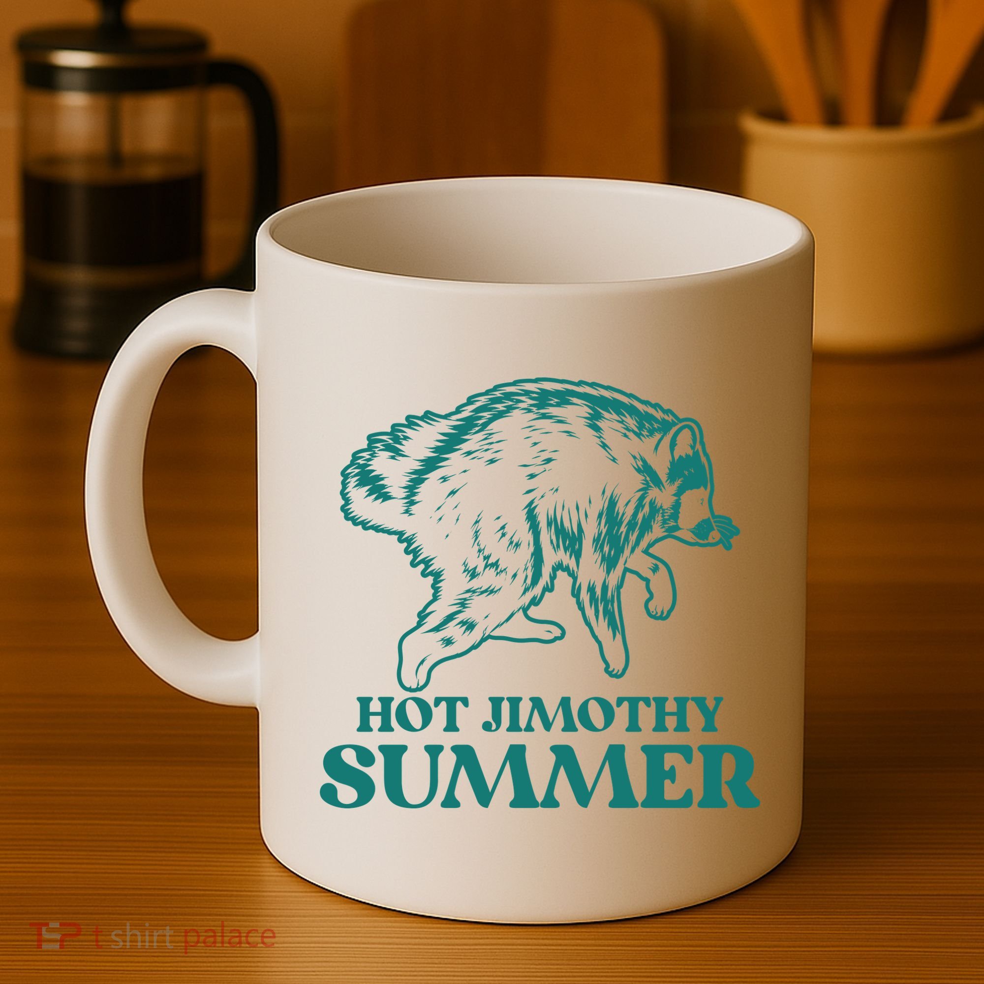 Hot Jimothy Summer Funny Raccoon Meme Coffee Mug