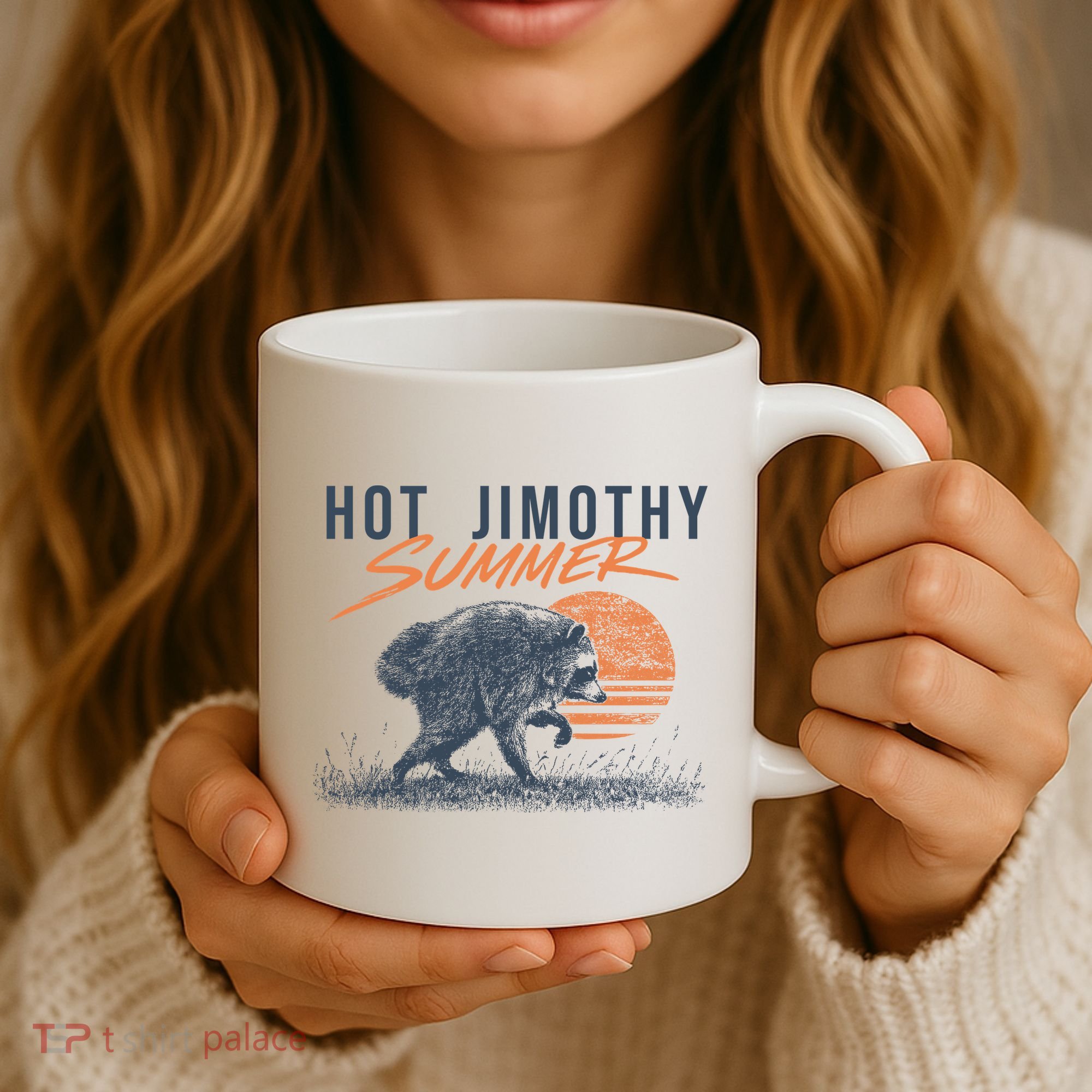 Hot Jimothy Summer Funny Viral Raccoon Meme Coffee Mug