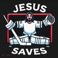 Hockey Jesus Saves Goalie Sports Humor T-Shirt thumb 7