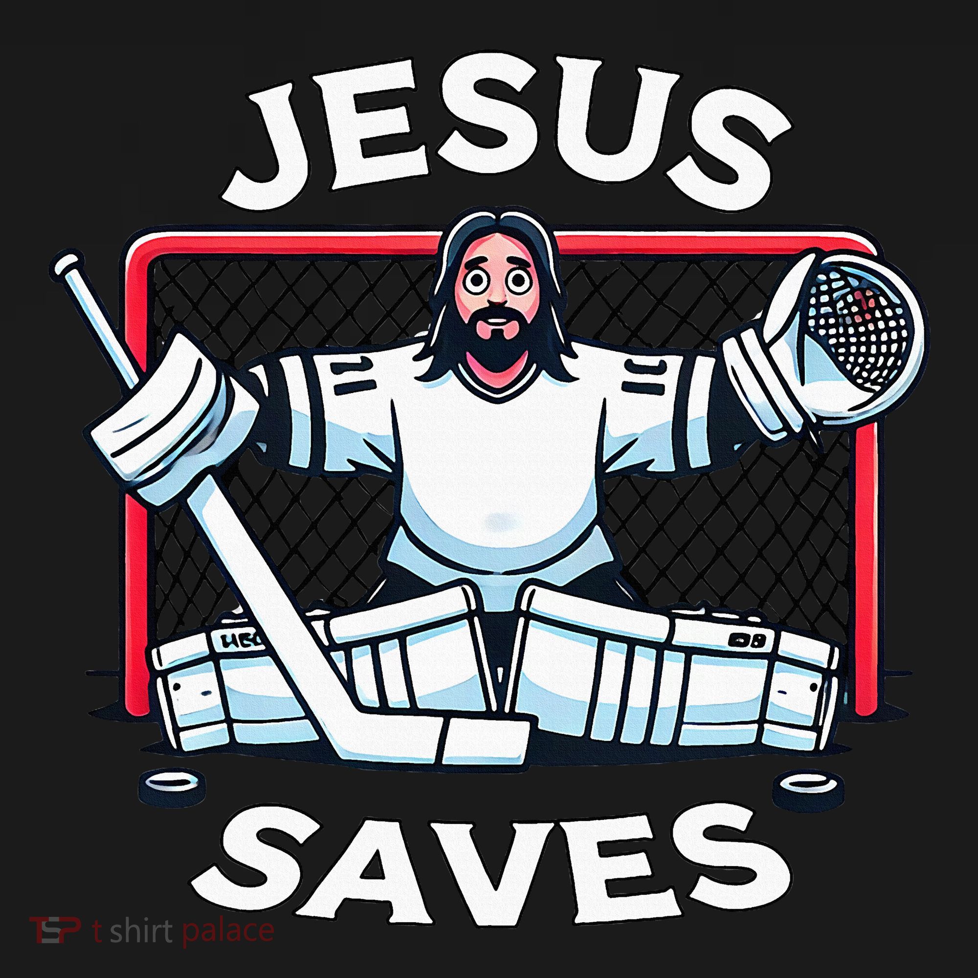 Hockey Jesus Saves Goalie Sports Humor Women's Tank Top