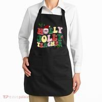 Holly Jolly Teacher Cute Christmas Gift Apron thumb 2