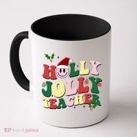 Holly Jolly Teacher Cute Christmas Gift Coffee Mug thumb 0