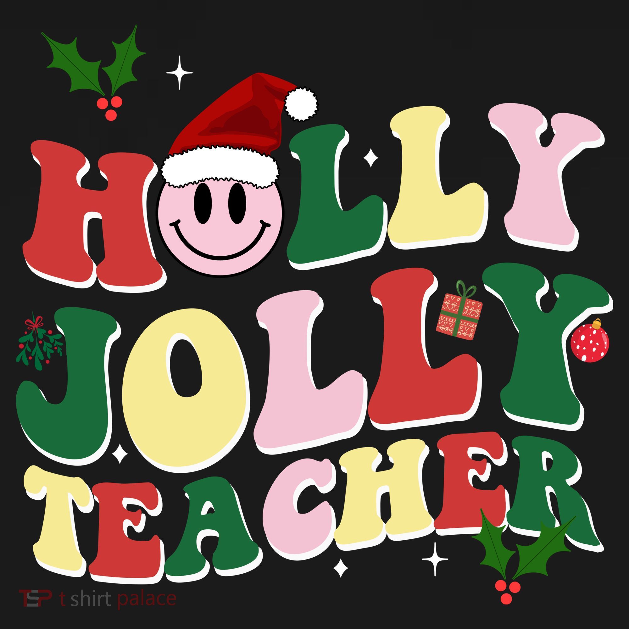 Holly Jolly Teacher Cute Christmas Gift Ornament