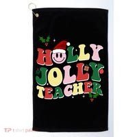 Holly Jolly Teacher Cute Christmas Gift Golf Towel thumb 0