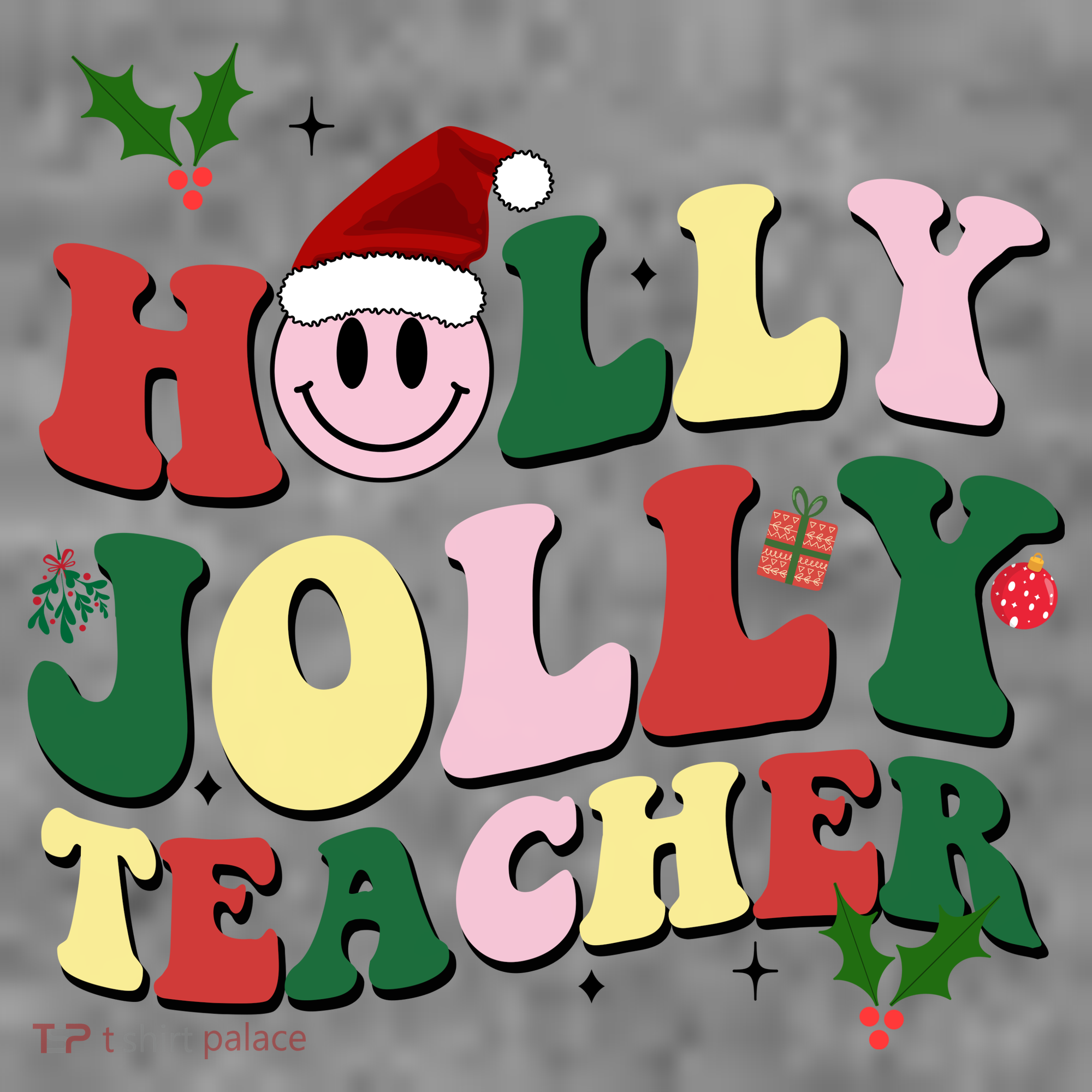 Holly Jolly Teacher Cute Christmas Gift Hoodie