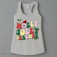 Holly Jolly Teacher Cute Christmas Gift Women's Tank Top thumb 3