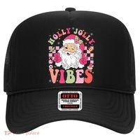 Holly Jolly Vibes Groovy Cute Santa Claus Christmas Hat thumb 0