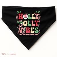 Holly Jolly Vibes Christmas USA-Made Doggie Bandana thumb 0