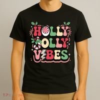Holly Jolly Vibes Christmas T-Shirt thumb 3