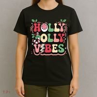 Holly Jolly Vibes Christmas T-Shirt thumb 4