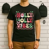Holly Jolly Vibes Christmas T-Shirt thumb 6