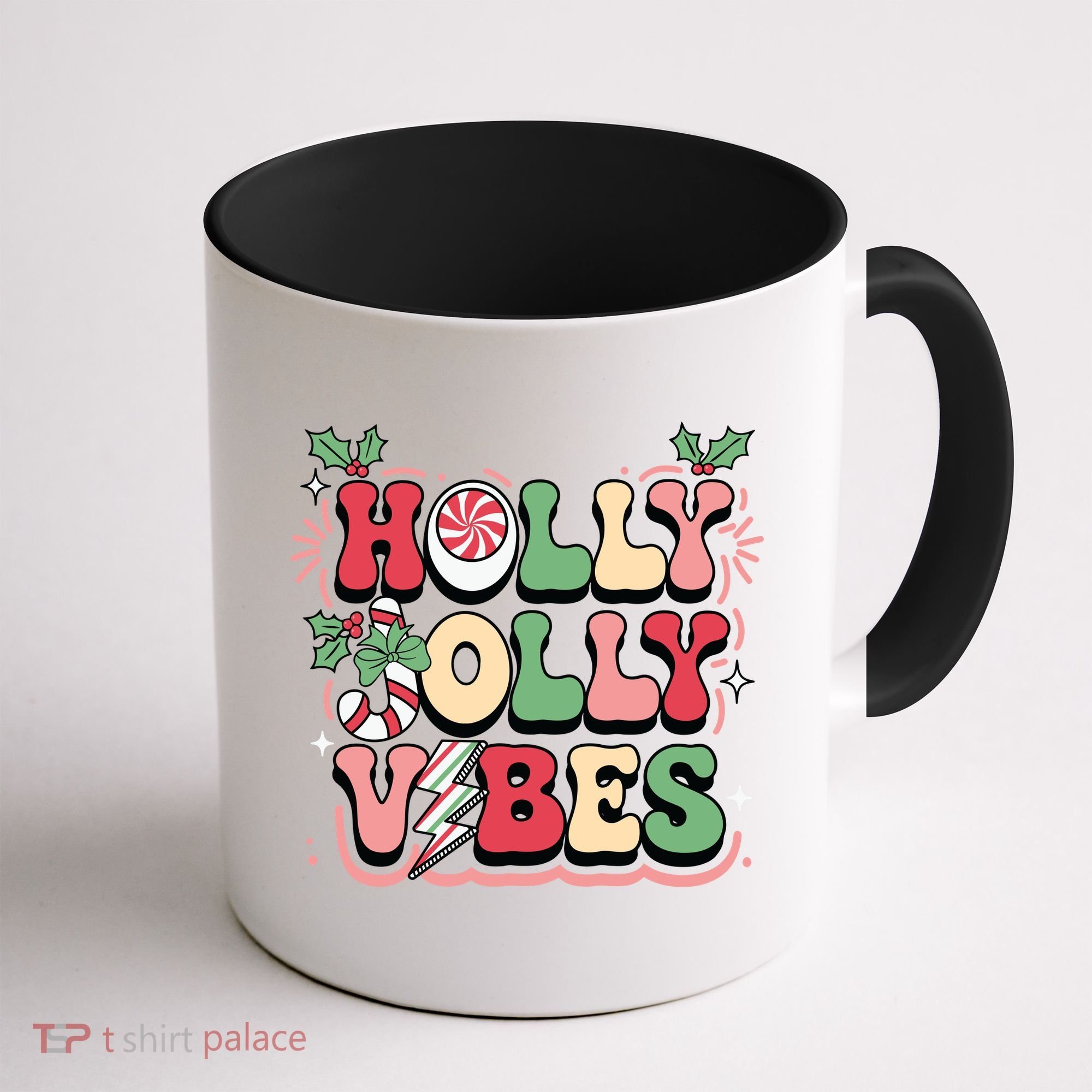 Holly Jolly Vibes Christmas Coffee Mug