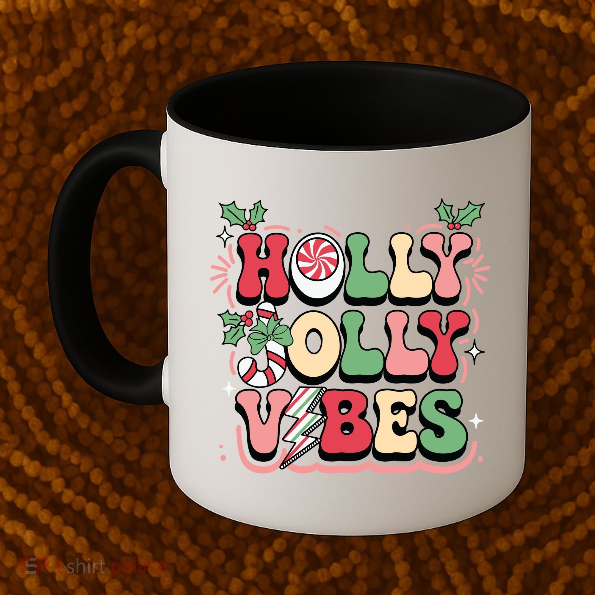 Holly Jolly Vibes Christmas Coffee Mug