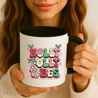 Holly Jolly Vibes Christmas Coffee Mug thumb 3