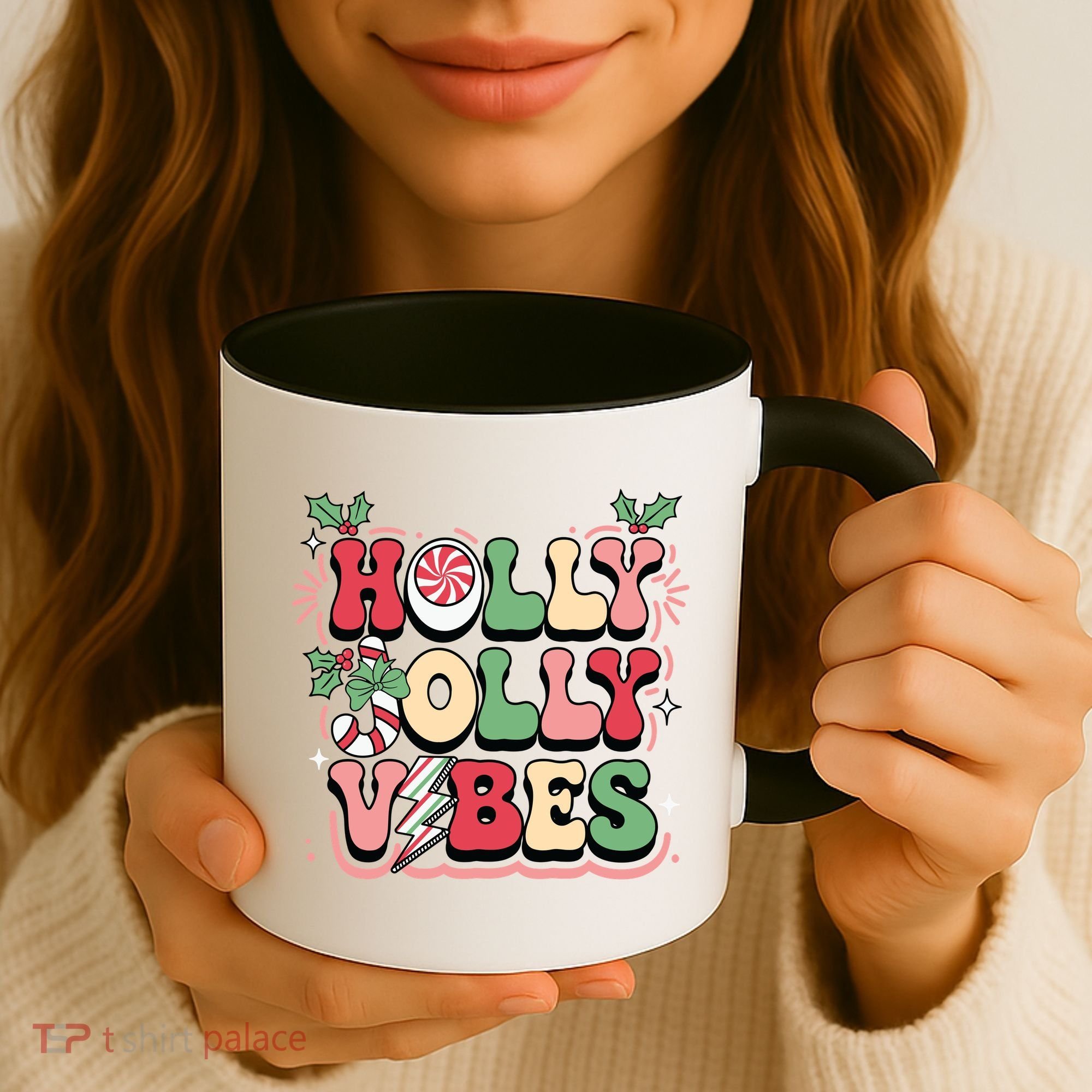 Holly Jolly Vibes Christmas Coffee Mug