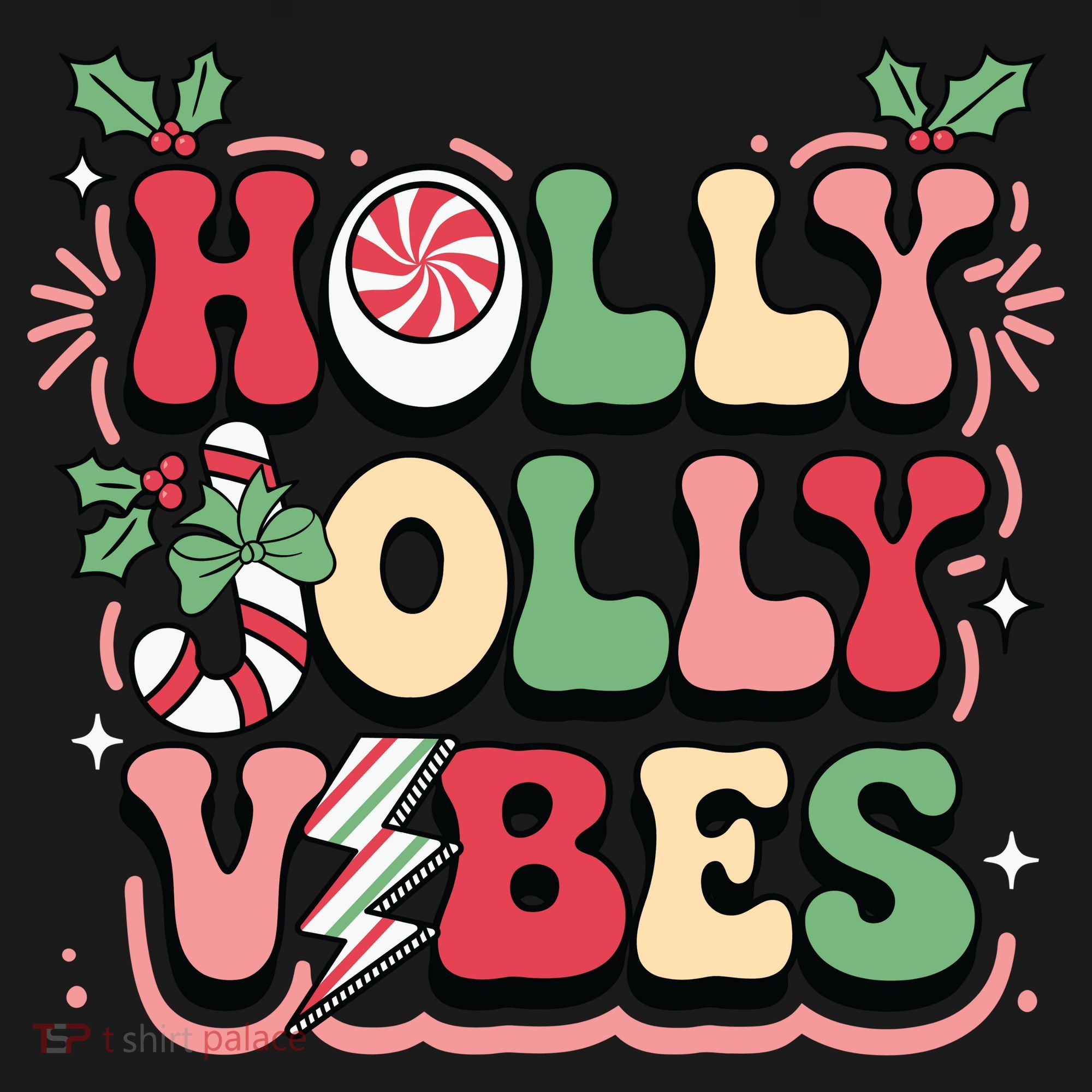 Holly Jolly Vibes Christmas Mousepad
