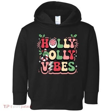 Holly Jolly Vibes Christmas Toddler Hoodie