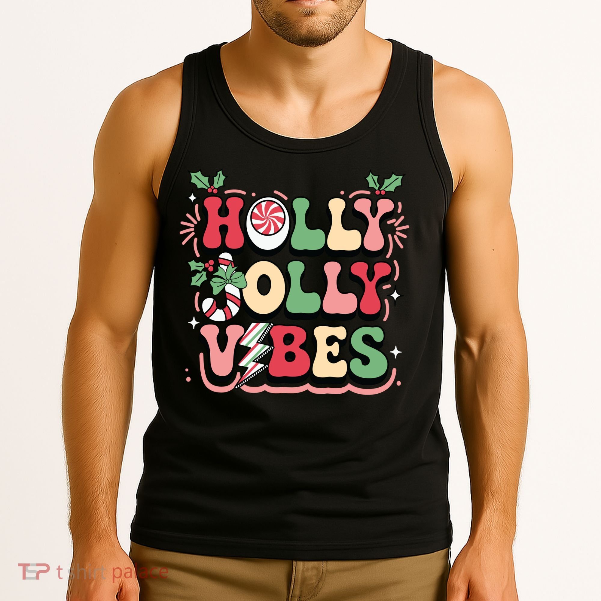 Holly Jolly Vibes Christmas Tank Top