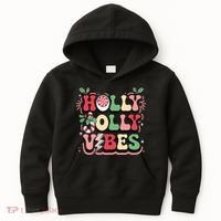 Holly Jolly Vibes Christmas Kids Hoodie thumb 0