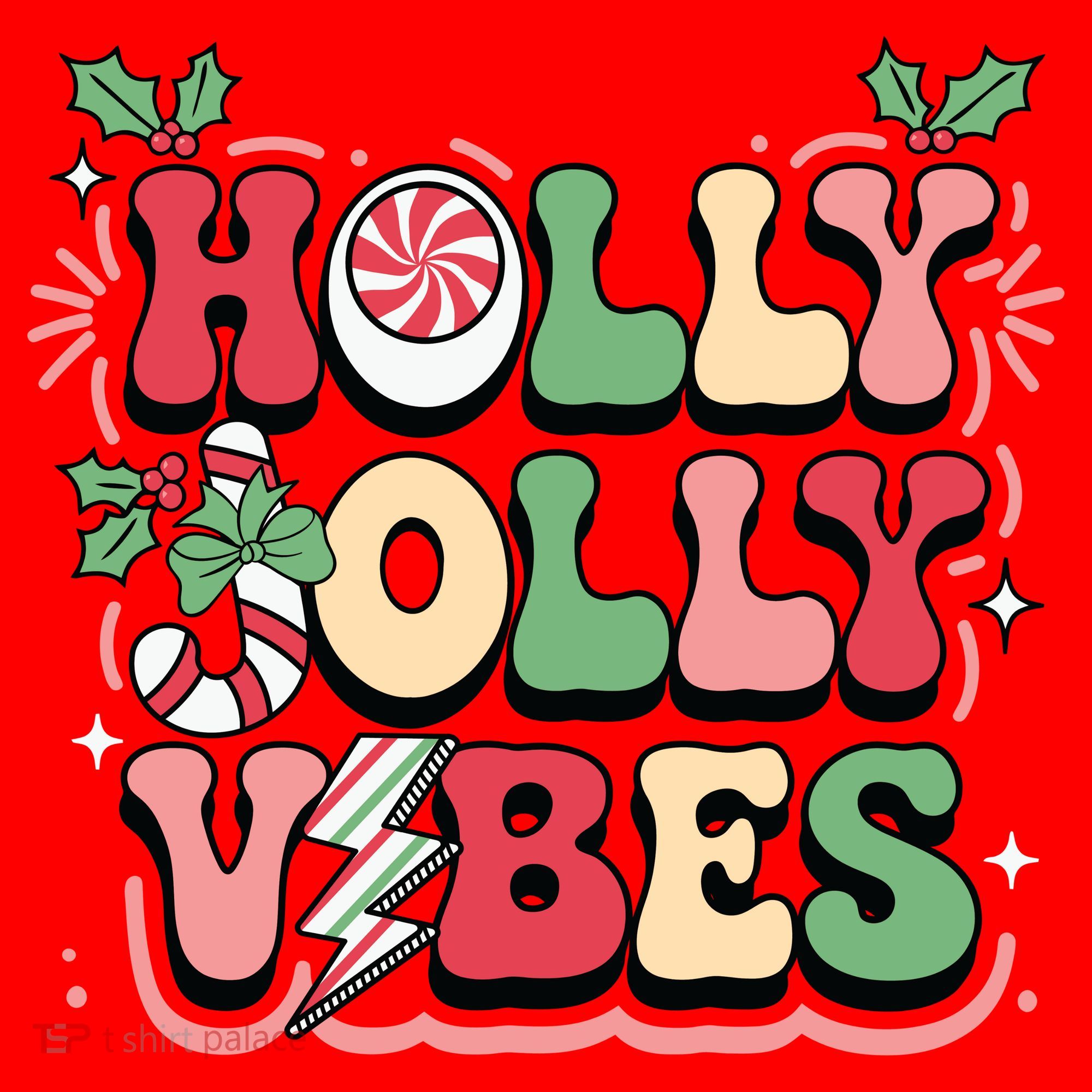Holly Jolly Vibes Christmas Santa Hat