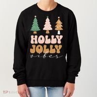 Holly Jolly Vibes Retro Groovy Women's Sweatshirt thumb 0