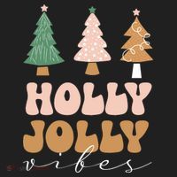 Holly Jolly Vibes Retro Groovy Women's Sweatshirt thumb 2