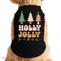 Holly Jolly Vibes Retro Groovy Doggie Tank thumb 0