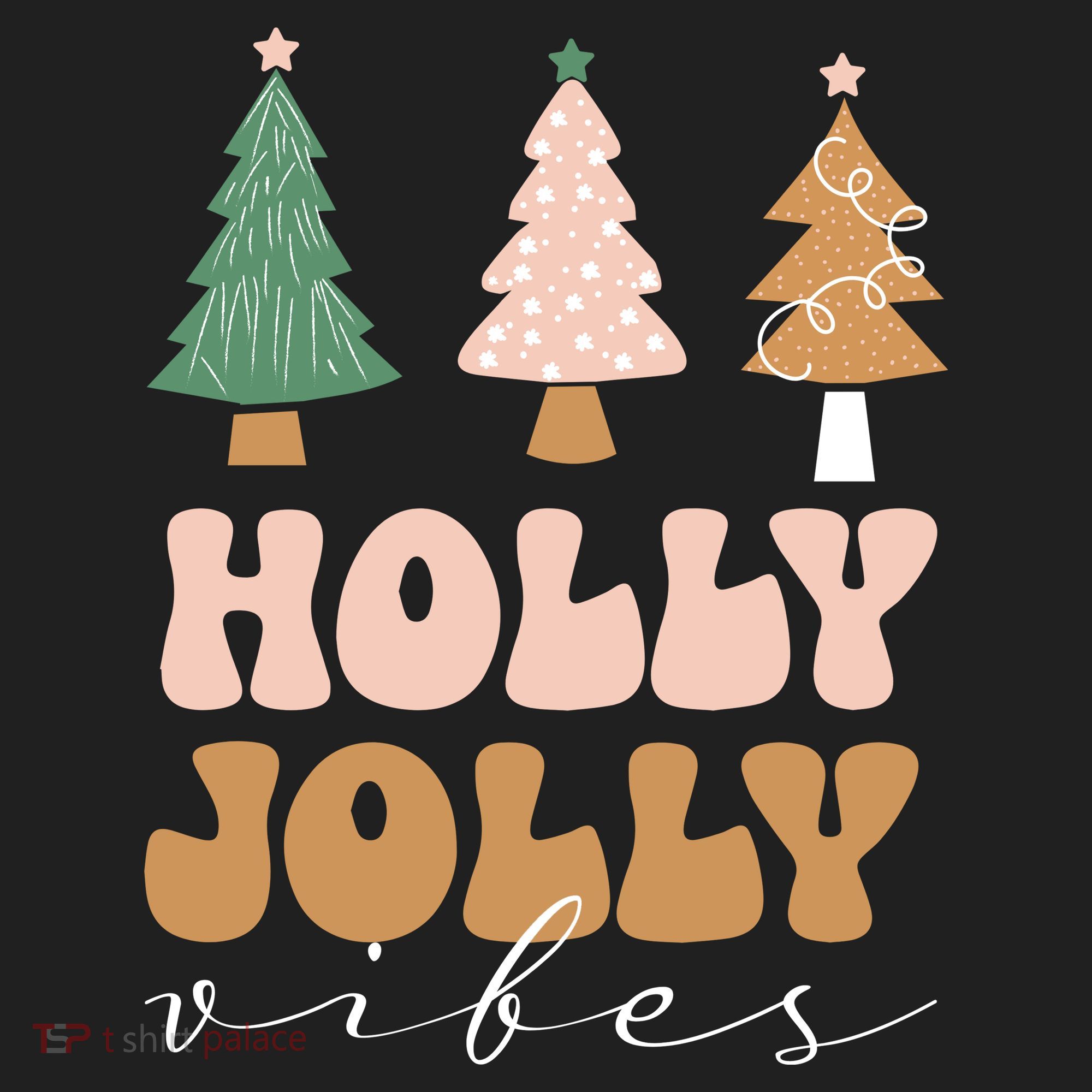 Holly Jolly Vibes Retro Groovy Beanie