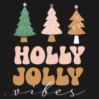 Holly Jolly Vibes Retro Groovy Women's Hoodie thumb 2
