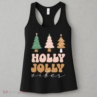 Holly Jolly Vibes Retro Groovy Women's Tank Top thumb 3