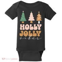 Holly Jolly Vibes Retro Groovy Baby Bodysuit thumb 0