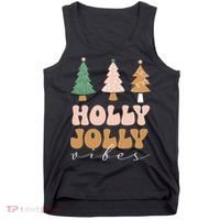 Holly Jolly Vibes Retro Groovy Tank Top thumb 0