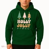 Holly Jolly Vibes Retro Groovy Hoodie thumb 2