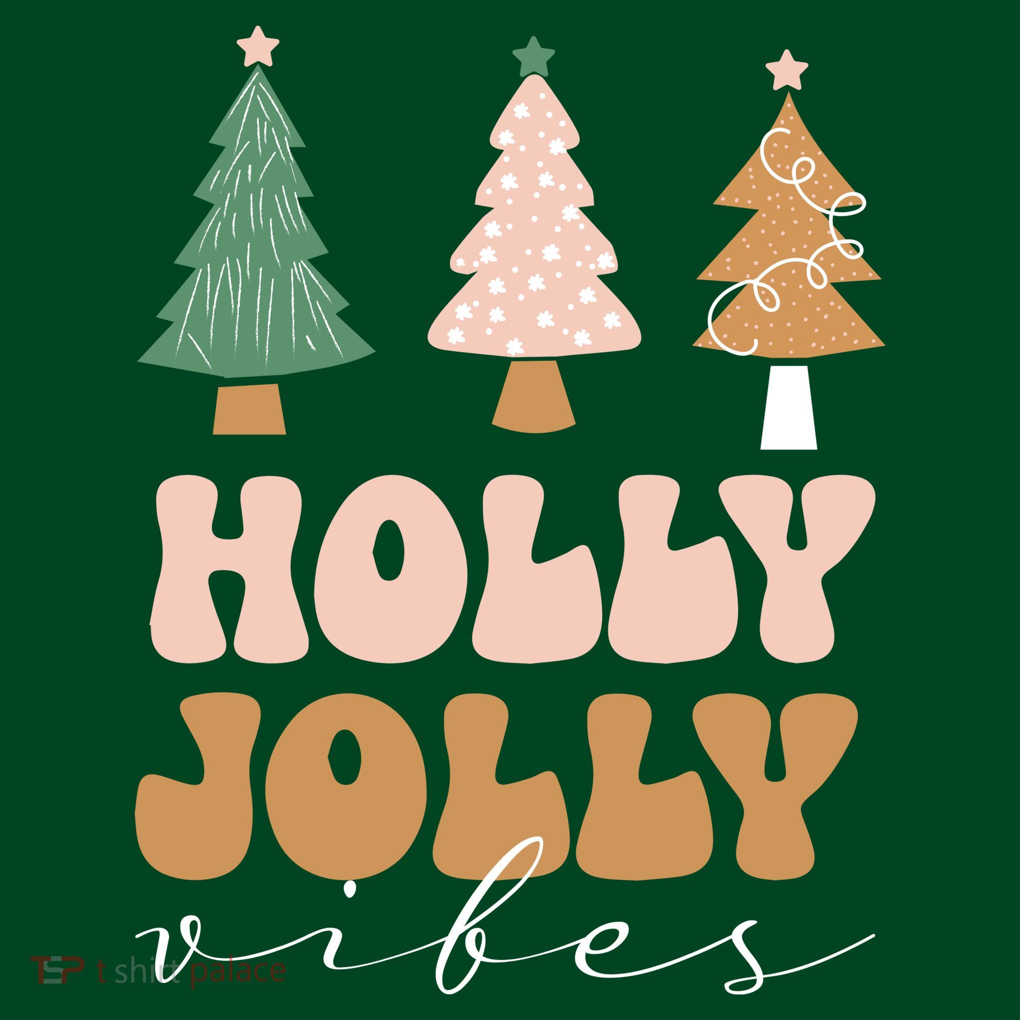 Holly Jolly Vibes Retro Groovy Long Sleeve Shirt