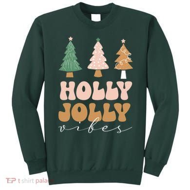 Holly Jolly Vibes Retro Groovy Sweatshirt