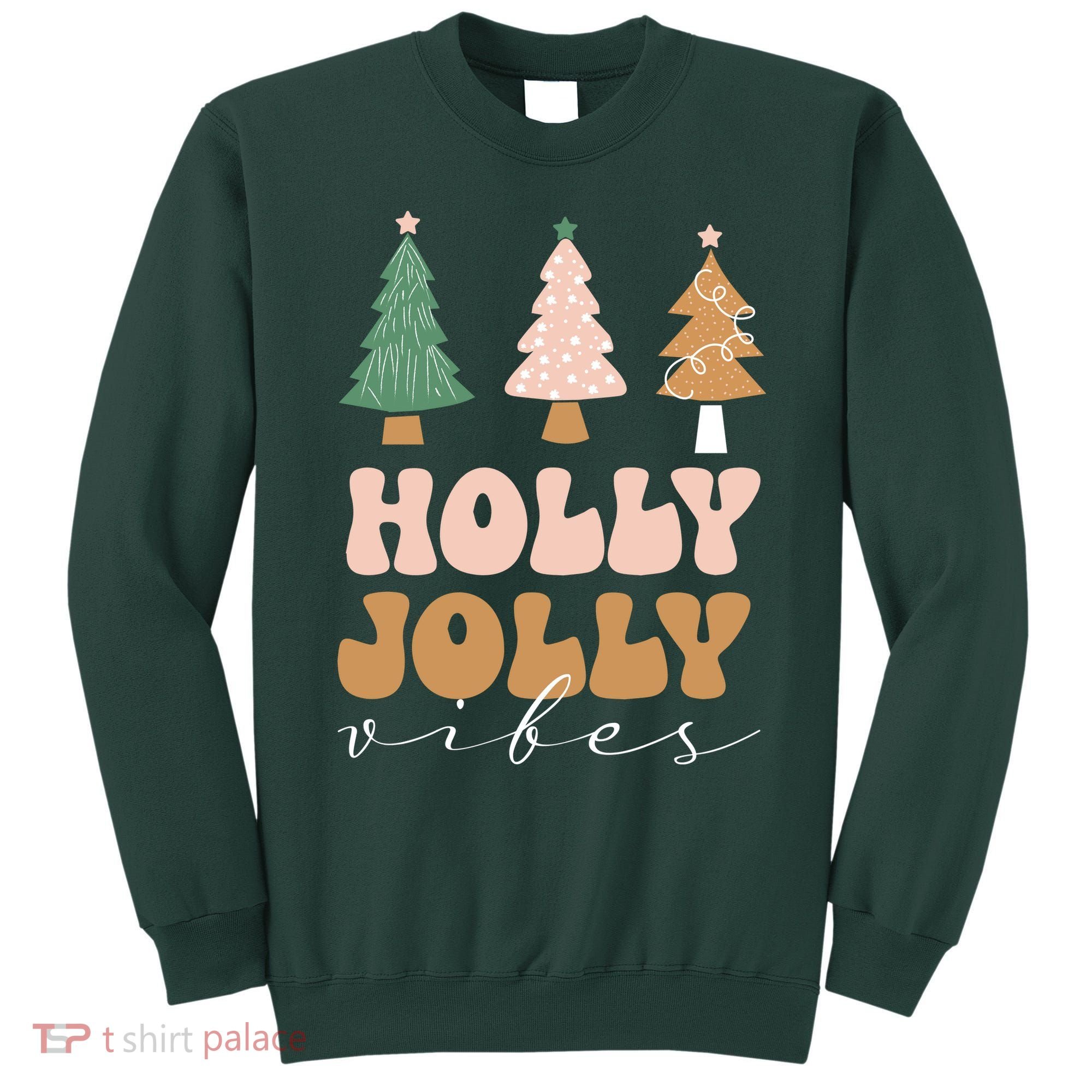 Holly Jolly Vibes Retro Groovy Sweatshirt