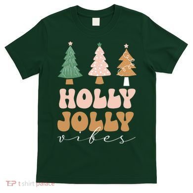 Holly Jolly Vibes Retro Groovy T-Shirt