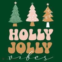 Holly Jolly Vibes Retro Groovy T-Shirt thumb 7