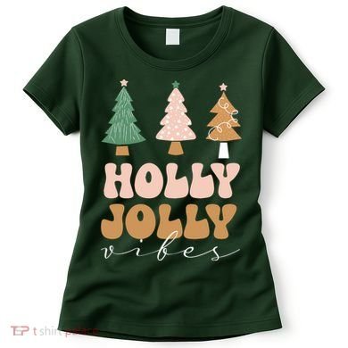 Holly Jolly Vibes Retro Groovy Women's T-Shirt