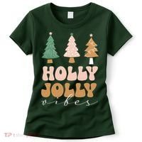 Holly Jolly Vibes Retro Groovy Women's T-Shirt thumb 0