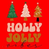 Holly Jolly Vibes Retro Groovy Santa Hat thumb 1